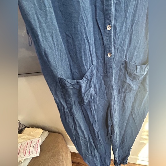 Splendid Navy Button-Front Jumpsuit - Picture 12 of 16